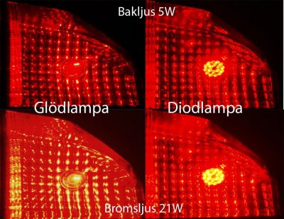 Diodelampe 12V 24xDiode Rød P27/7W