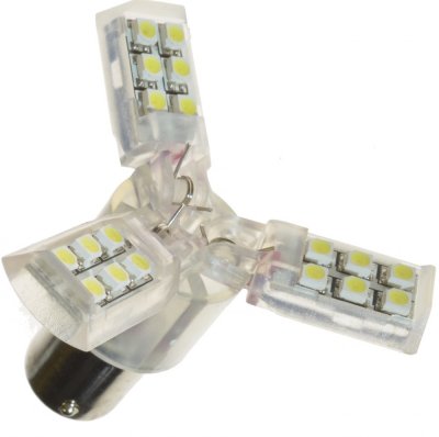 Diodelampe 12V 24xSMD 3-fløjet gul/orange BAU15s