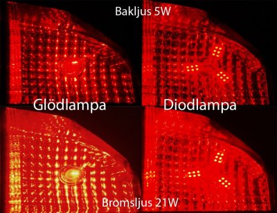 Diodelampe 12V 24xSMD 3-fløjet rød BAY15d