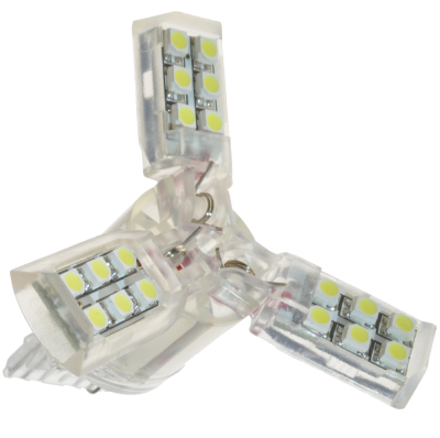 Diodelampe 12V 24xSMD Xenon hvid 3-fløjet W21W