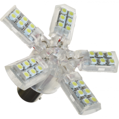 Diodelampe 12V 40xSMD 5-fløjet hvid BA15s