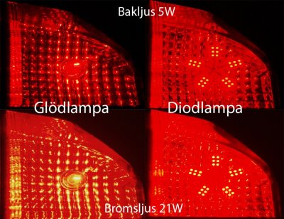 Diodelampe 12V 40xSMD 5-fløjet rød BAY15d