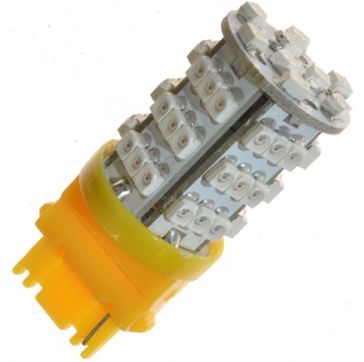 Diodelampe 12V 54xSMD Gul/Orange P27W