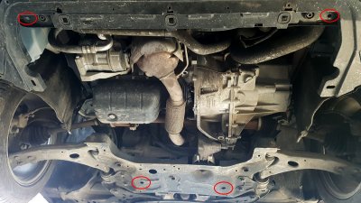 Fastgørelsespunkter til Sumpplade Volvo V40 2013-2019
