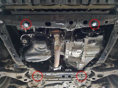 Fastgørelsespunkter for Sumpplade til Toyota RAV4 2013-