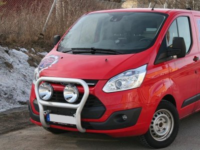 Frontbøjle i aluminium til 2 ekstralygter til Ford Transit Custom 2013-2017