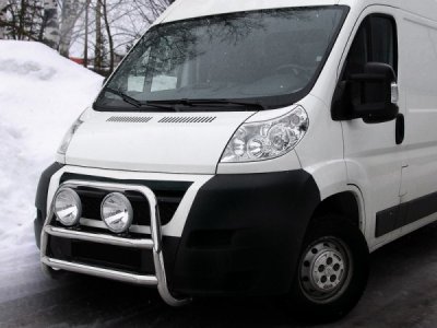 Frontbøjle i rustfrit stål til 2 ekstralygter til Fiat Ducato 2007-2013