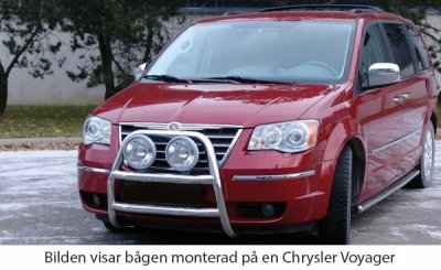 Frontbøjle i rustfrit stål til 2 ekstralygter til Lancia Voyager 2012-