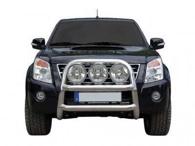 Frontbøjle i rustfrit stål til 3 ekstralygter til Isuzu D-Max 2007-2011