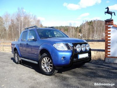 Frontbøjle i rustfrit stål med sort pulverlakering til Nissan Navara/D40 2011-2014