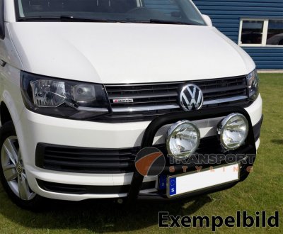 Frontbøjle i rustfrit stål med matsort pulverlakering til VW Transporter T6 fra 2016-.
