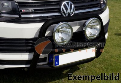 Frontbøjle i rustfrit stål med matsort pulverlakering til VW Transporter T6 fra 2016-.