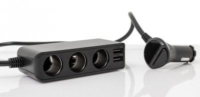Strømudtag 12V / 24 V - 3x cigaretstik og 4x USB