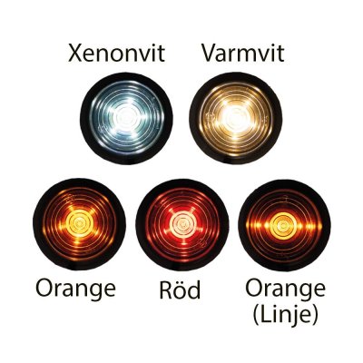 Gylle LED Black Line - Positionslys med 6xLED til gummiarme | 10V/30V