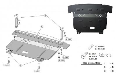 Sumpplade Kia Sorento fra 2009-2014