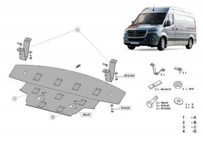 Sumpplade til Mercedes-Benz Sprinter med baghjulstræk 2018-