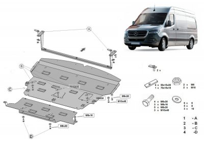 Sumpplade til forhjulstræk Mercedes-Benz Sprinter 2018-