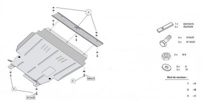 Sumpplade til Ford Transit Connect fra 2002-2013