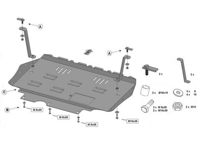 Sumpplade Volkswagen Caddy fra 2004-2010