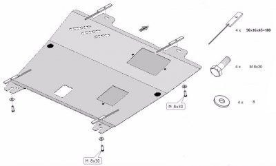 Eksploderet billede af Sumpplade Nissan Qashqai fra 2006-2013