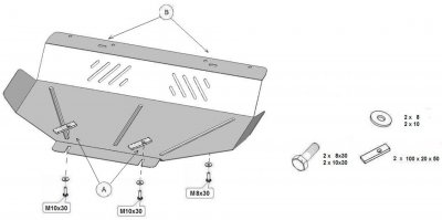 Eksploderet billede af Sumpplade Subaru Forester 2008-2012