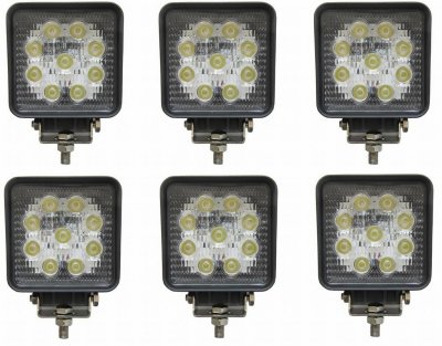 Firkantet LED-arbejdslampe - 27W | 9-32V