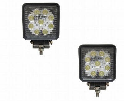 Firkantet LED-arbejdslampe - 27W | 9-32V