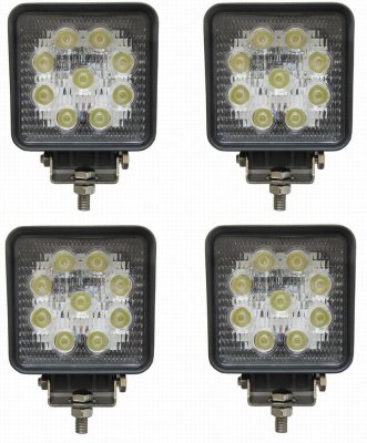 Firkantet LED-arbejdslampe - 27W | 9-32V