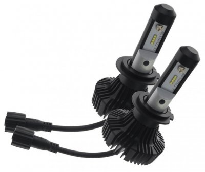 LED Forlygter H7 6000K - Komplet pakke.
