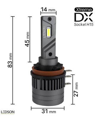 Xtreme DX Gen2 LED Konvertering 12V til Nær- & Fjernlys 5000K | H15