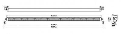 LEDSON Phoenix+ Strobe LED Ramp - 1005 mm (40), 210W, 10-30V, Flash Light