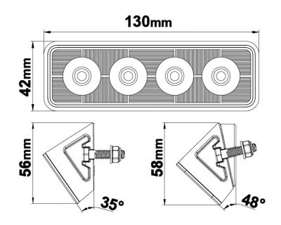 LEDSON Scene Light LED-arbejdslampe - 24W, ECE R23, projektør