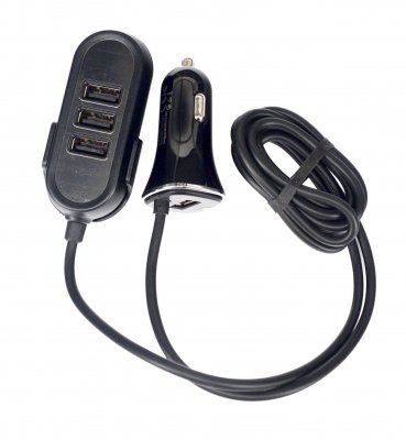 USB-adapter 12-24 V - 4x USB + 135 cm forlængelse