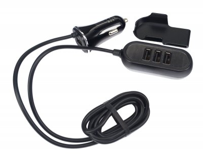 USB-adapter 12-24 V - 4x USB + 135 cm forlængelse