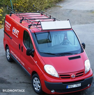 Universal materialeopsamler til tag/tagplatform, med bredde 124 cm