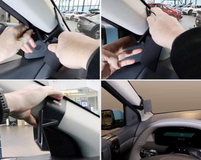 Mobilholder til Kia EV3 fra 2024- | Til montering på venstre A-stolpe