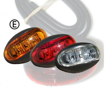 Ovalt positionslys i LED | 12/24V 59x36x27mm