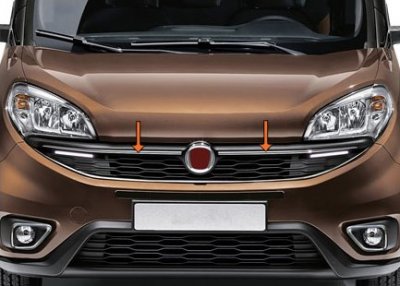 Øvre grill i rustfrit stål til Fiat Doblo fra 2015-