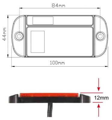 Positionslys 12-24 V 3xLED 100x44x12 mm
