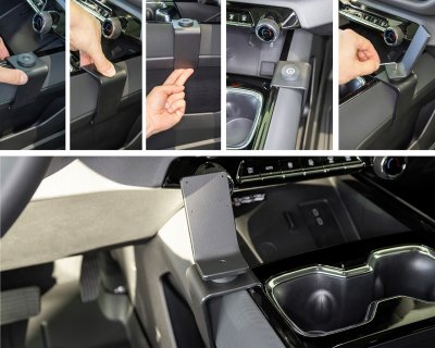 Montering af mobilholder Chevrolet Silverado EV 2024- | Montering til højre for midterkonsollen