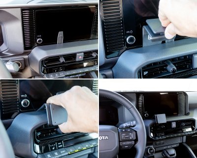 Montering af mobilholder Toyota Land Cruiser 2024- | Montering til venstre under midterskærmen