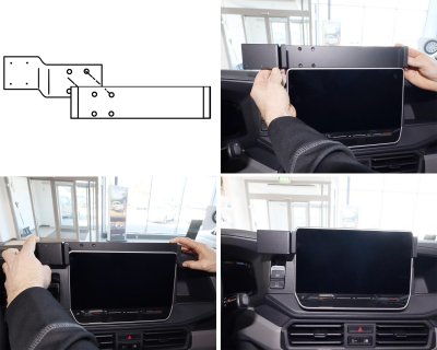 Mobilholder Volkswagen Crafter fra 2025- og nyere | Til montering til venstre for midterskærmen (til 10,4-skærm)
