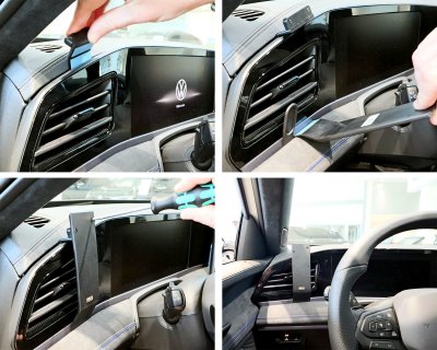 Mobilholder Volkswagen Passat fra 2024- | Til montering til venstre for rattet (luftventil)