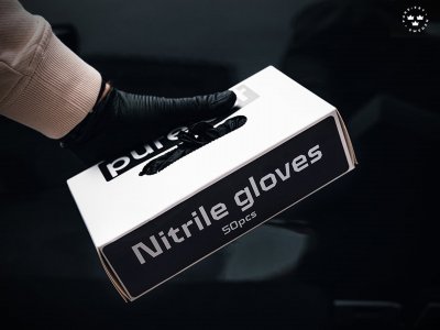 Pureest Ekstra lange nitrilhandsker - Sort - 25 stk.