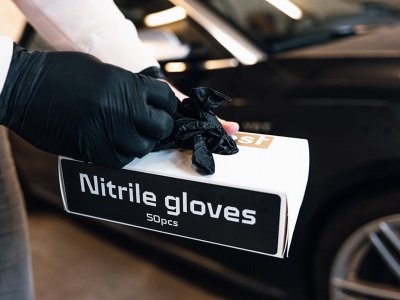 Pureest Ekstra lange nitrilhandsker - Sort - 25 stk.