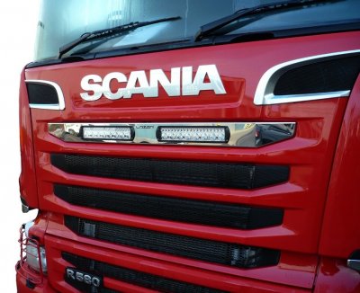 Rustfri stålramme til Scania R-serien til montering af Lazer LED-Ramper