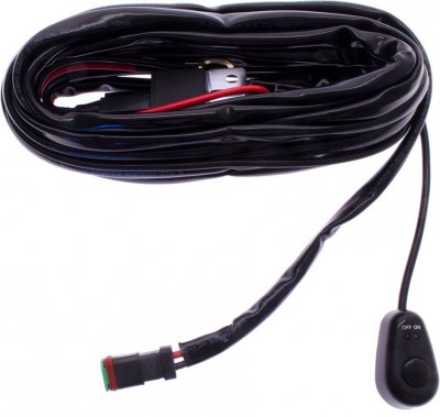 Relæ-ledningsnet med on/off-knap og med DT-stik 12 V