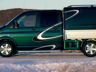Siderør i aluminium til VW T5/T6 Pickup Double Cab 2003-/10-/16-