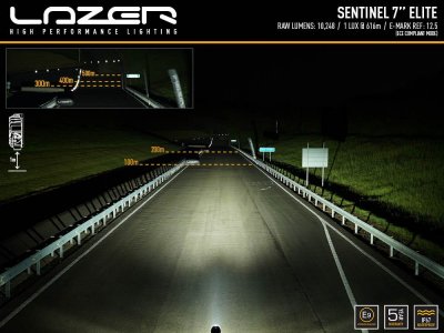 Lazer Sentinel 7 Elite ekstralygte i sort version med positionslys
