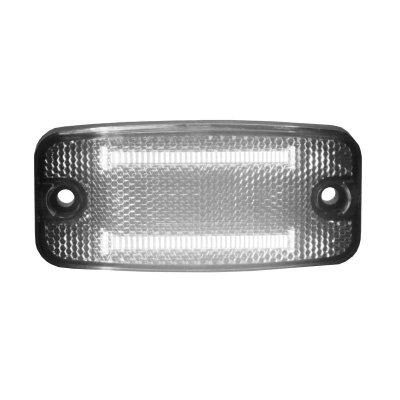 Fiberoptisk LED-positions-/sidemarkør med indbygget refleks | Hvid